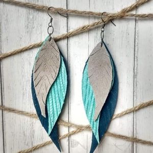 Genuine Real Leather Earrings